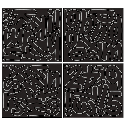 Pacon Cheery Font 4" Letter & Number Adhesive Letters, Black, 154/Pack, 2 Packs (PAC51693-2)