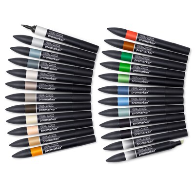 Winsor & Newton Promarker Dual-Tip Architecture Alcohol Based Marker, 24/Pack (WNX0290163)
