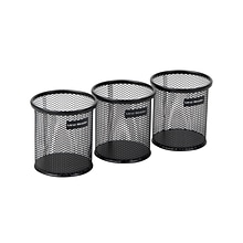 Mind Reader Network Collection Wire Mesh Pen Cup, Black, 3/Pack (CLIPMESH3-BLK)