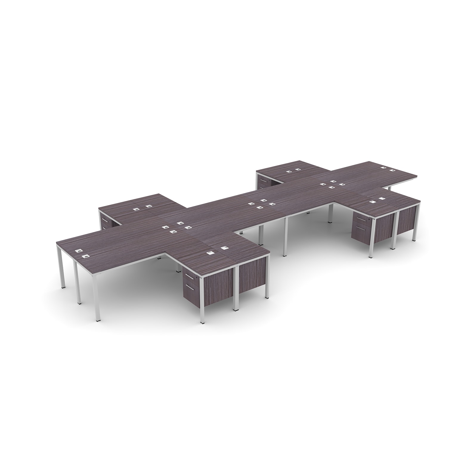 Boss Simple System 60W L-Shaped Desk, Driftwood, 8/Set (SGSD028-201)