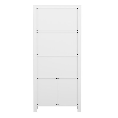 Martha Stewart Hutton 68" 4-Shelf Shaker Style Bookcase w/ Cabinet, Gray Engineered Wood/Brushed Nickel Hardware (ZG053GY)