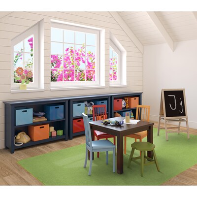 Joy Carpets Just Kidding Polyester 6' x 9' Machine Tufted Rug, Lime Green (623Q-09)