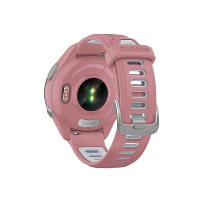 Garmin Forerunner 265S Smartwatch, GPS, 42mm, Light Pink Case w/Black Bezel, Pink/Whitestone Silicone Band (010-02810-05)
