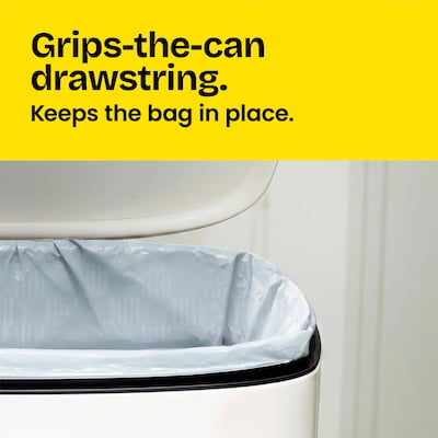 Glad ForceFlex Tall 13 Gallon Drawstring Kitchen Trash Bag, White, 120 Total Bags (78555)
