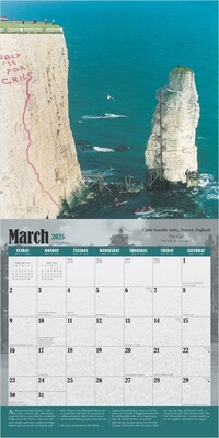 2025 BrownTrout World's Toughest Golf Holes 12" x 24" Monthly Square Wall Calendar, (9781975479855)
