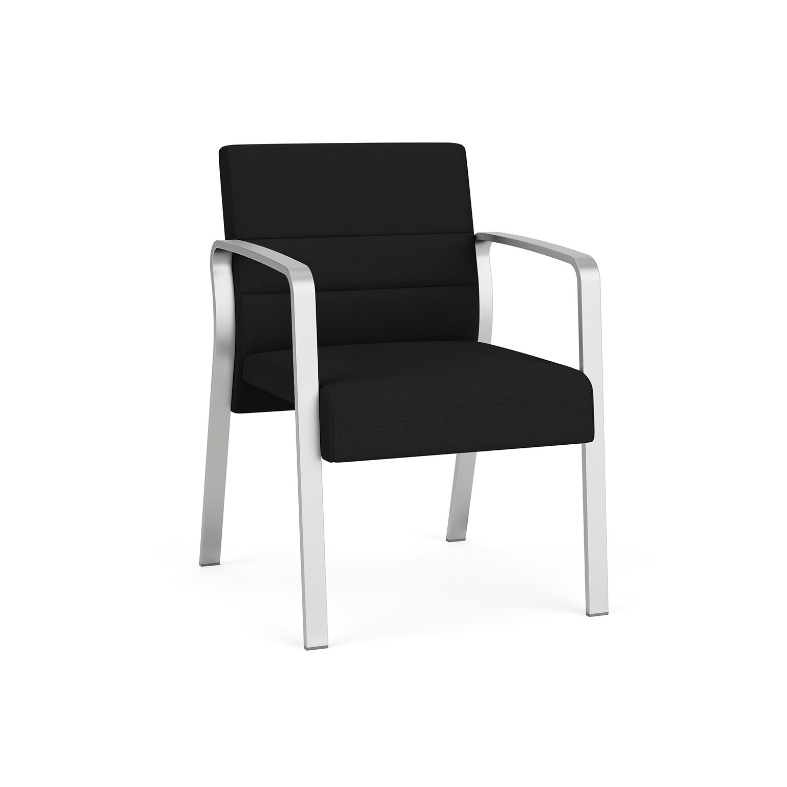 Lesro Waterfall Fabric Guest Chair, Open House Black/Silver (WF1101.SSV-01OHBK)
