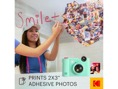 Kodak Smile+ 5 Megapixels Digital Instant Print Camera, Green (RODSMPCAMGN)