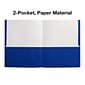 Staples Smooth 2-Pocket Paper Folder, Electric Blue, 25/Box (50754/27534-CC)
