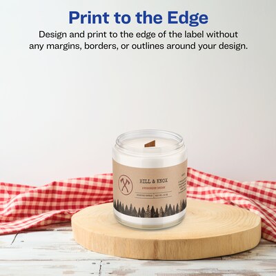 Avery Laser/Inkjet Rectangle Multipurpose Labels, 9.75" x 1.25", Kraft Brown, 125 Labels/Pack ( 94262)