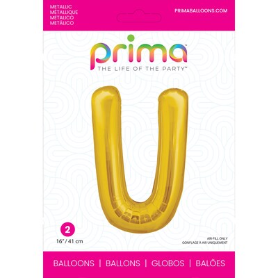 Party City (Air-Filled) 16 U Foil Balloon, Gold, 2/Pack (AM60050234-19)