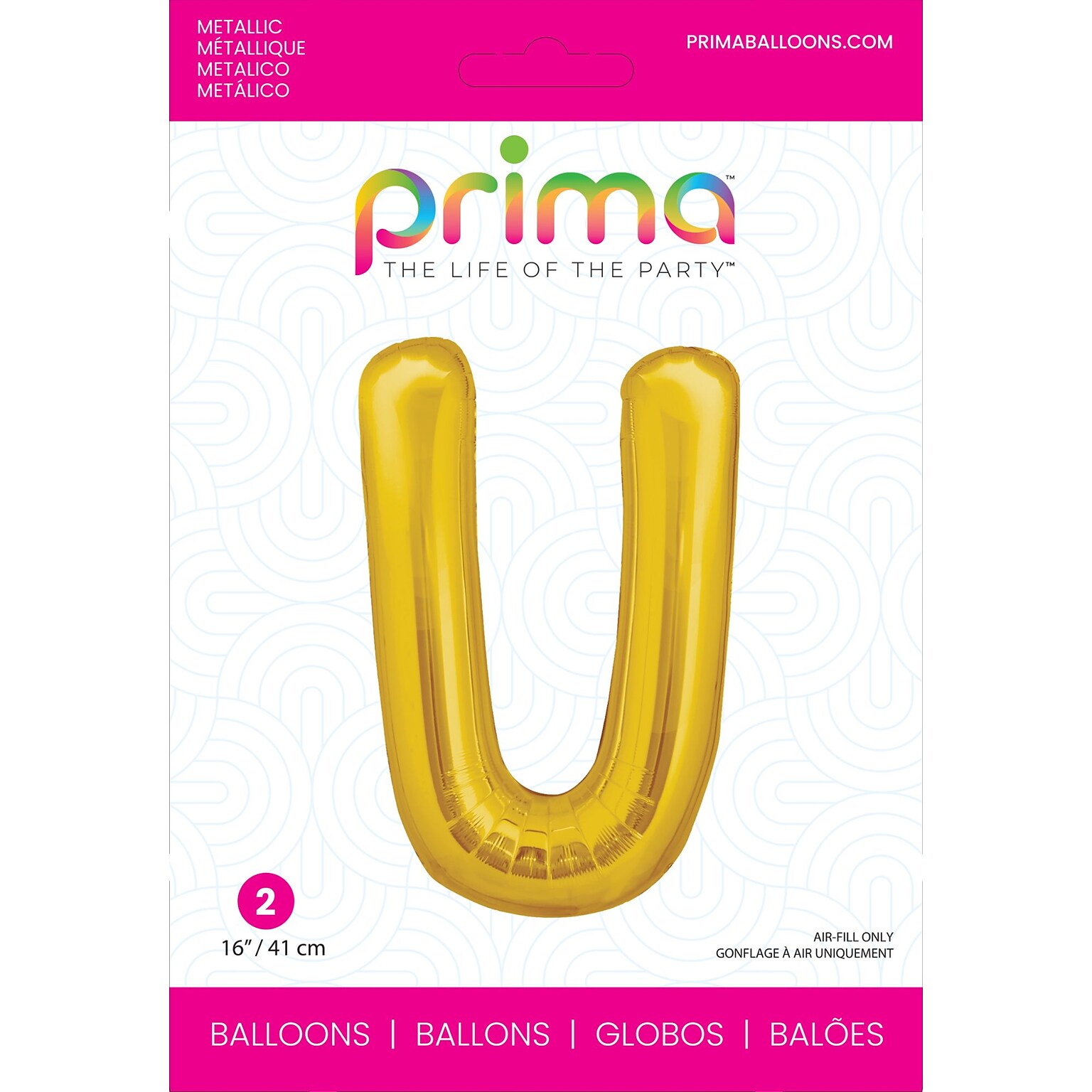 Party City (Air-Filled) 16 U Foil Balloon, Gold, 2/Pack (AM60050234-19)