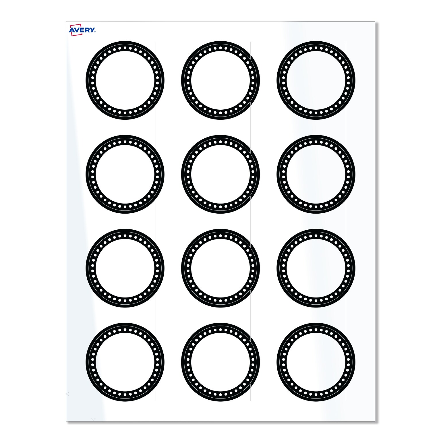 Avery Laser/Inkjet Circle Multipurpose Labels, 2 Dia., White, 120/Pack (S00-D26)