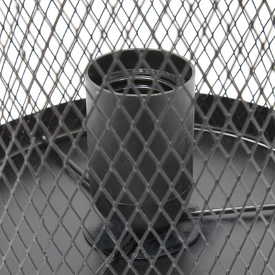 Simple Designs Black Mesh Cylindrical Steel Table Lamp (LT1075-BLK)