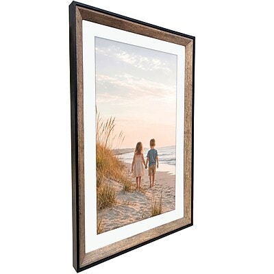 Excello Brands 12" x 18" Wood Picture Frame, Black/Brown (PF-1218-TWTN)