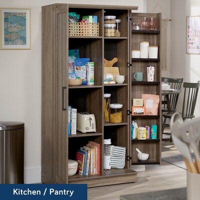 Sauder HomePlus 71H Storage Cabinet with 12 Shelves, Salt Oak (422428)