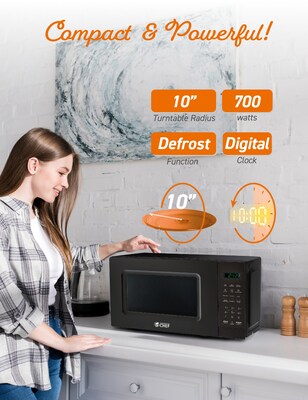 Commercial Chef 0.7 Cu. Ft. Countertop Microwave, Black (CHM7MB)