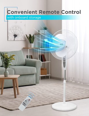Black & Decker 18" Oscillating Pedestal Fan, 3-Speed, White (BFSR18"W)