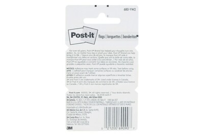 Post-it® Flags Value Pack, 1" x 1.7", Yellow, 50 Flags/Dispenser, 12 Dispensers/Box (680-YW12)
