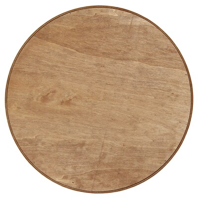 Elegant Designs "Bon Appetit" Decorative 13.75" Round Wood Serving Tray w/ Handles, Natural Wood (HG2013-NBA)