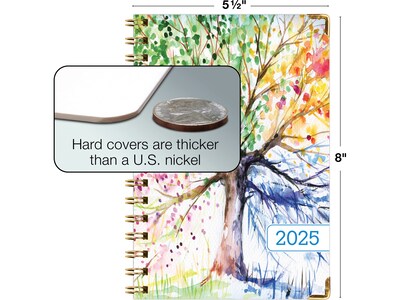 2025 Global Printed Products 5.5" x 8" Weekly & Monthly Planner, Paperboard Cover, Multicolor (SPLS25-58-20)