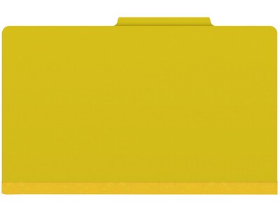 Medical Arts Press Pressboard Classification Folder, 1 Divider, 2" Expansion, Legal Size, Yellow, 10/Box