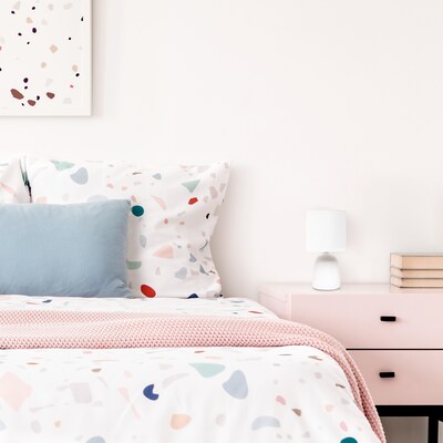Simple Designs Table Lamp, Off White (LT1134-OFF)
