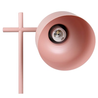 Simple Designs Sleek Essentials 54.72" Metal Floor Lamp with Round Shade, Pink (LF1051-PNK)