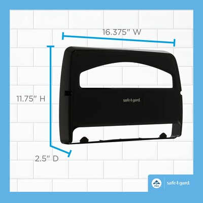 Georgia-Pacific Safe-T-Gard Toilet Seat Cover Dispenser, Half-fold, Black, 10/Carton (57748)
