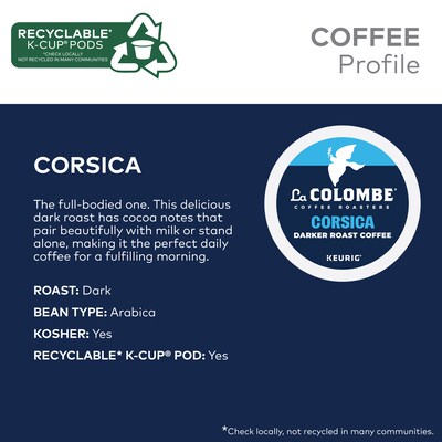 La Colombe Corsica Coffee Keurig® K-Cup® Pods, Dark Roast, 20/Box (5000380614)