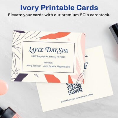 Avery Integrated Cards, 3.5 x 5, Matte Ivory, 100/Pack (95273)