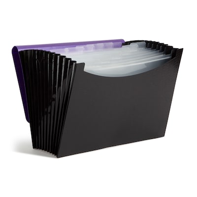Smead Plastic Accordian File, 12 Pockets, Letter Size, Purple/Black (70862)