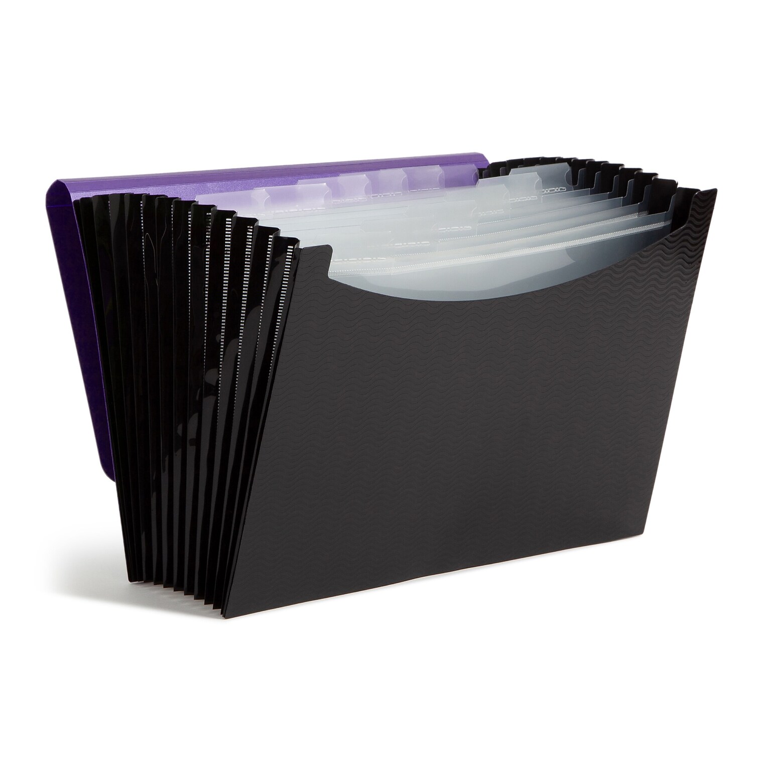 Smead Plastic Accordian File, 12 Pockets, Letter Size, Purple/Black (70862)