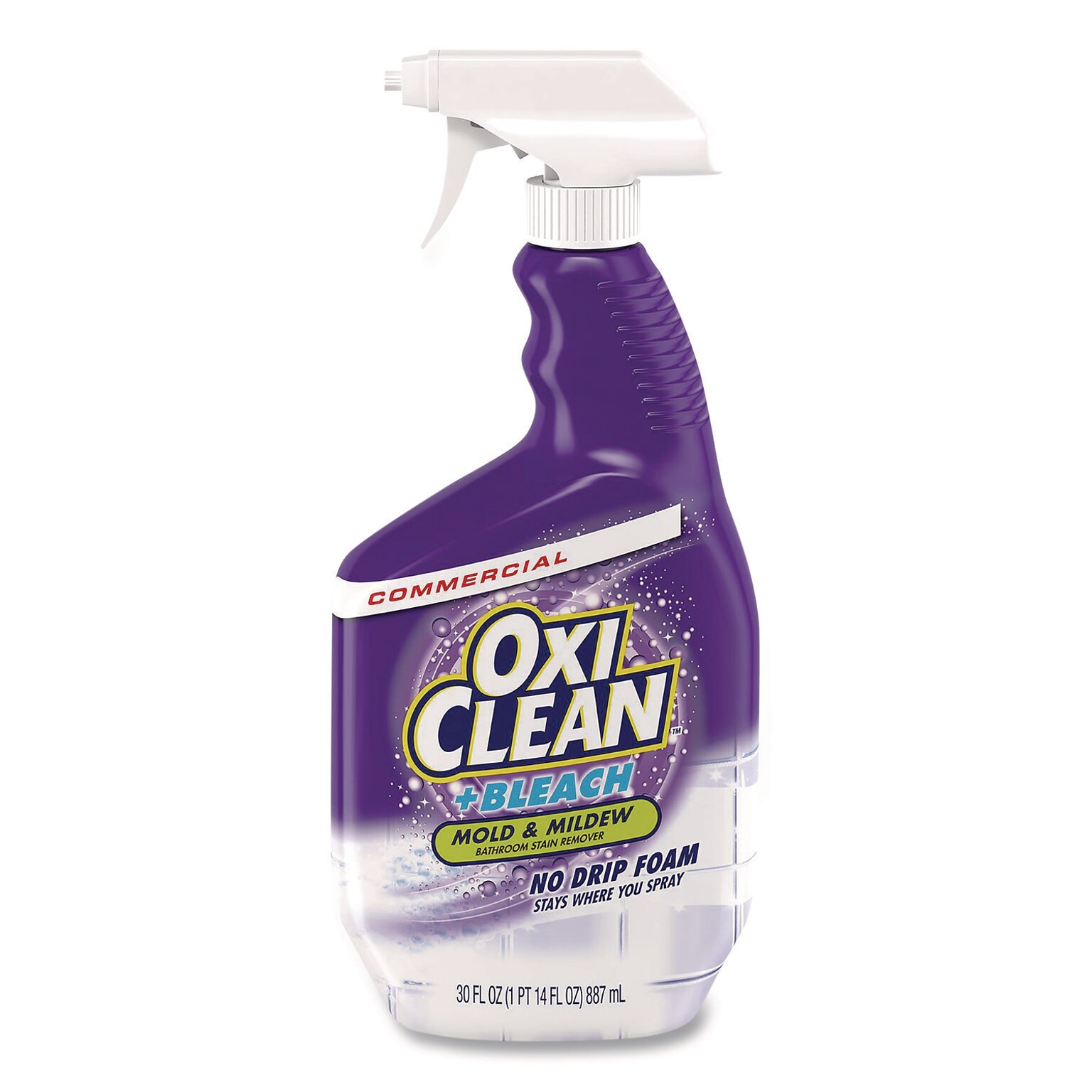 OxiClean + Bleach Mold and Mildew Bathroom Stain Remover, Citrus Scent, 30 oz., 8/Carton (57037-30000)