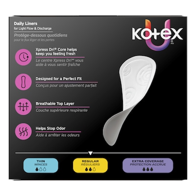 U by Kotex Security Lightdays Liner, Unscented, 120/Pack (58318)