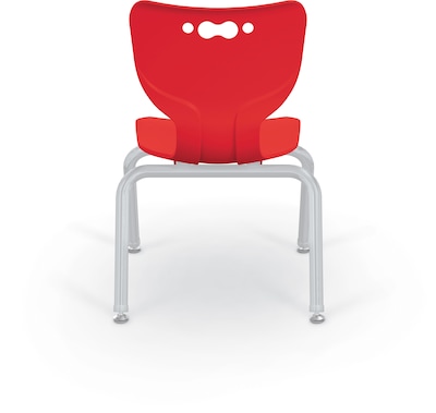 MooreCo 12" Hierarchy Student Chair with 4 Legs, Red/Platinum Base (703673562157)