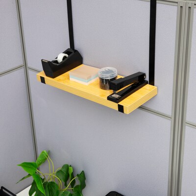 Mind Reader Hanging Desk Shelf, Brown (HOOKSHELF-BRN)