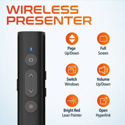 Delton LP21 2.4GHz Wireless Presentation Remote with Laser Pointer, Black (DLP21)