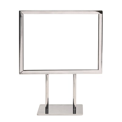 Global Printed Products Horizontal Generic Holder, 5.5" x 7", Table Top/Countertop, Silver Metal (CTSGN-55X7)