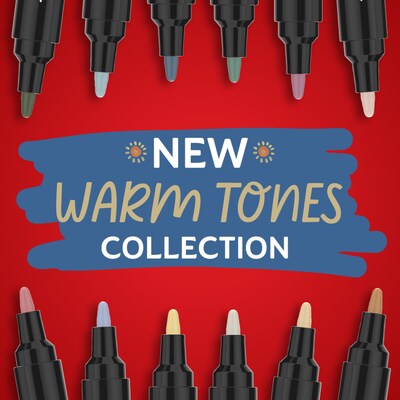 Sharpie Creative Markers, Warm Tones, Water-Based Acrylic Markers, Fine Tip, Assorted Colors, 12/Pack (2221932)
