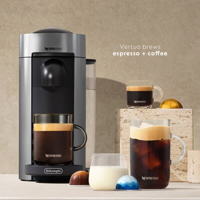 De'Longhi Nespresso VertuoPlus Coffee & Espresso Machine Combination, Gray (ENV150GY)
