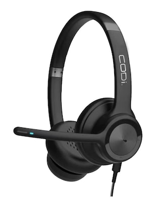 CODi Claro USB-A Wired Mono Headset w/ Integrated AI-Powered ENC Microphone, Black  (A04618)