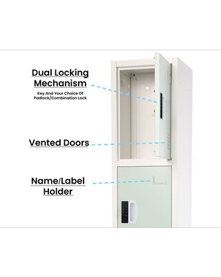 AdirOffice 72"H 4-Tier Misty Green Storage Locker (ADI629-204-MGRN-DL)