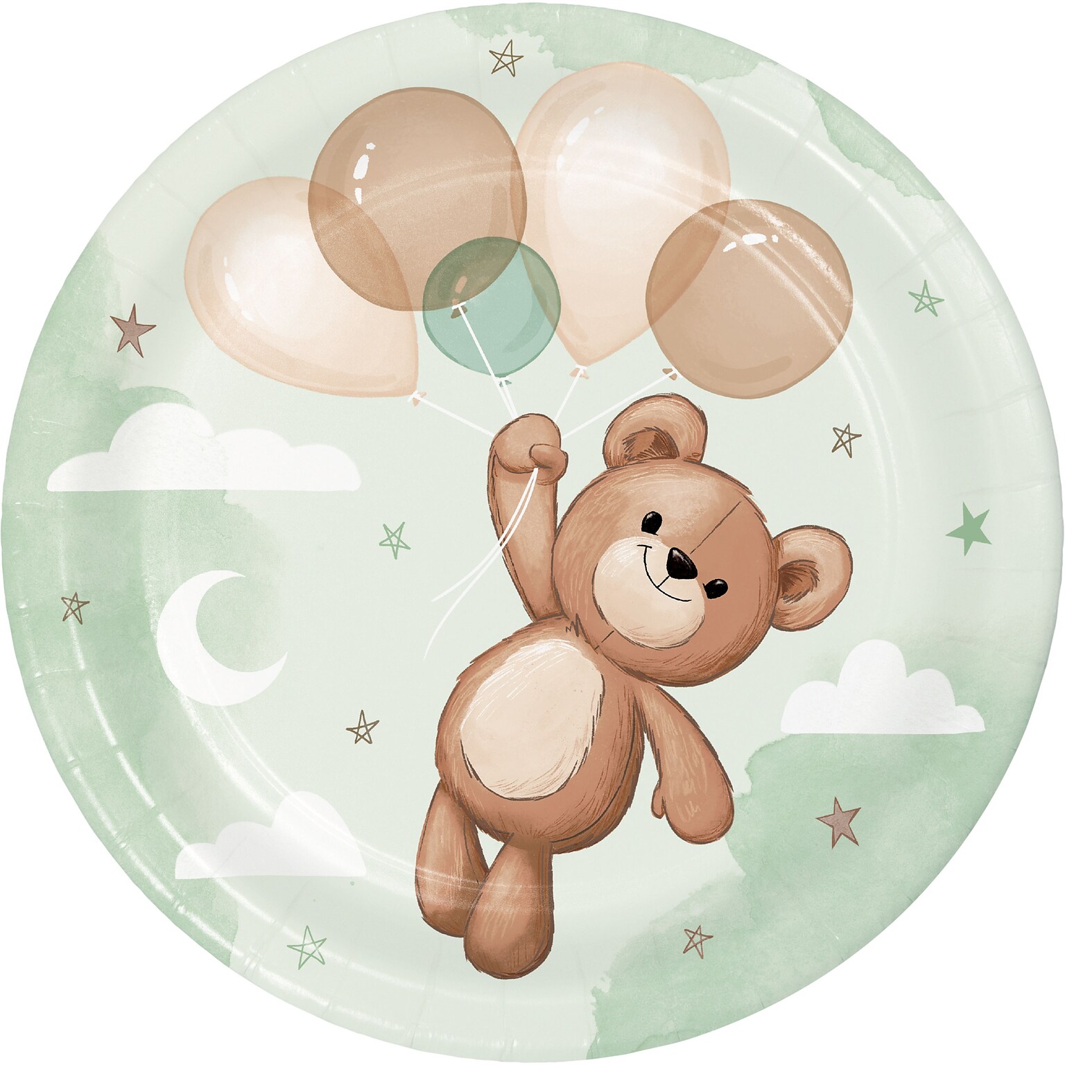 Creative Converting Teddy Bear Paper Dessert Plates, 96/Pack (368274)