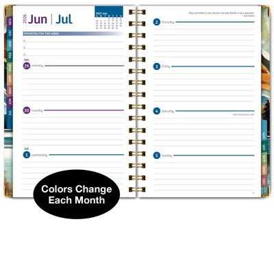 2026 Global Printed Products 5.5" x 8" Weekly & Monthly Planner, Paperboard Cover, Lake View (FSHN-CY26-58-82)