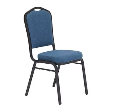 NPS 9300 Series Deluxe Fabric Upholstered Stack Chair, Natural Blue/Black Sandtex, 20 Pack (9374-BT/