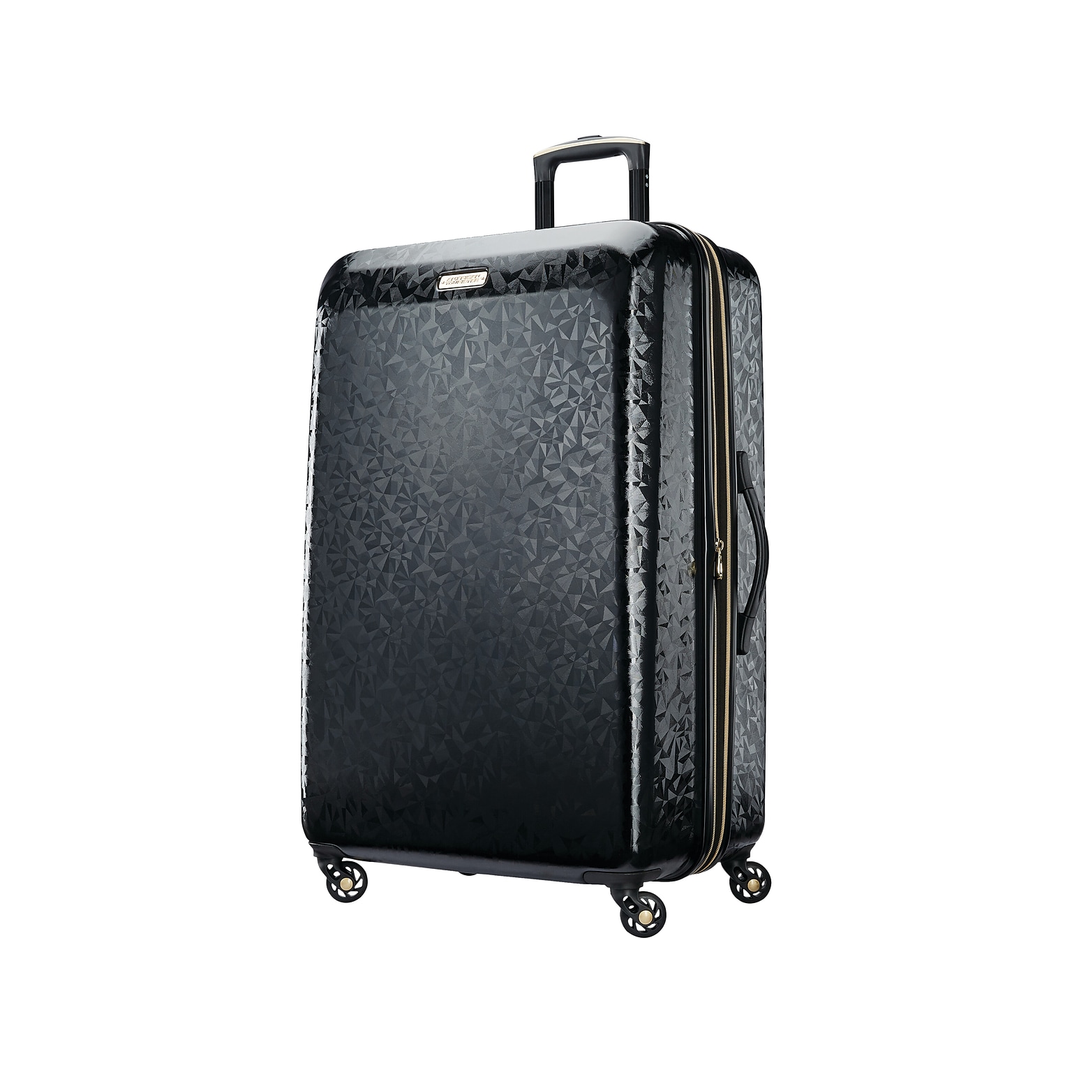 American Tourister Belle Voyage ABS Plastic 4-Wheel Spinner Luggage, Black (127052-1041)