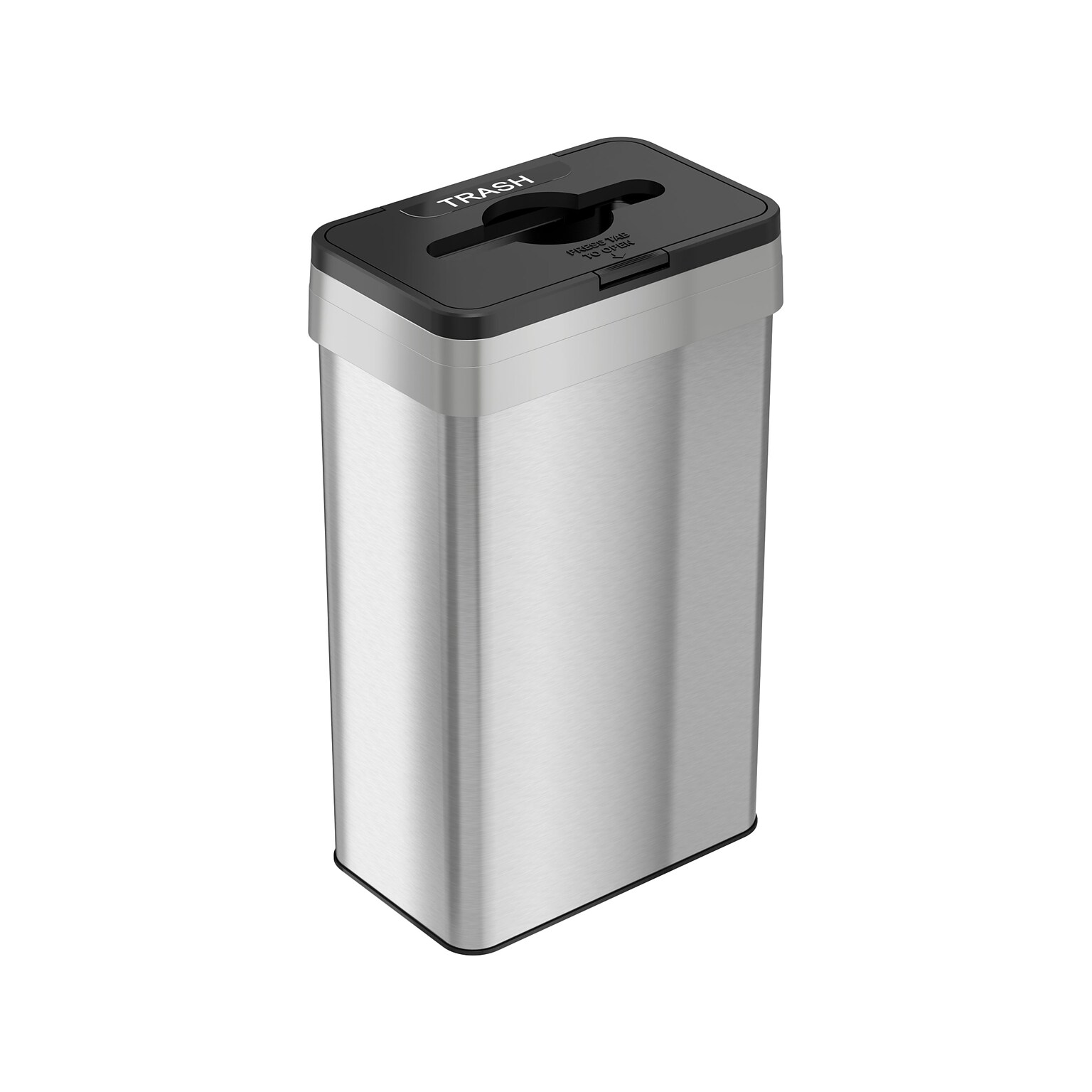 HLS Commercial Stainless Steel Trash Can, 21-Gallon, Black/Silver (HLS21UOTTRS)