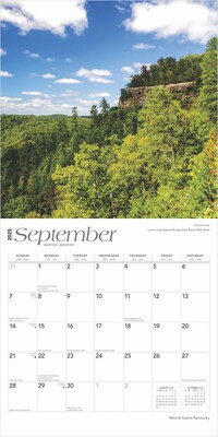 2025 BrownTrout Kentucky Wild & Scenic 12" x 12" Monthly  Wall Calendar (9781975475000)