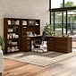Bush Furniture Cabot 60 L-Shaped Desk with Hutch, 5-Shelf Bookcase, and Lateral File Cabinet, Moder