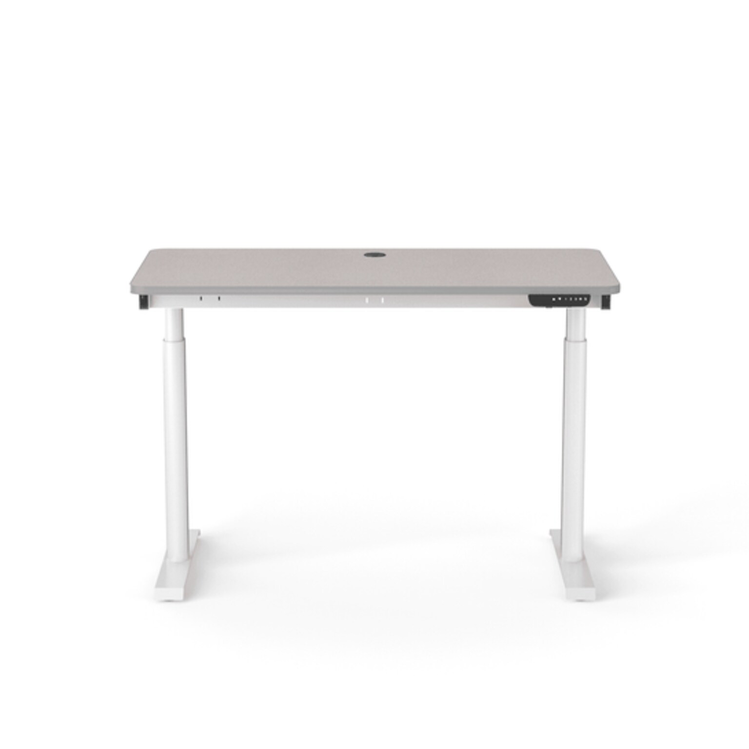 VersaDesk PowerLift 48W Electric Rectangular Adjustable Standing Desk, Grey/White (PLSDR4824-WG-APP)